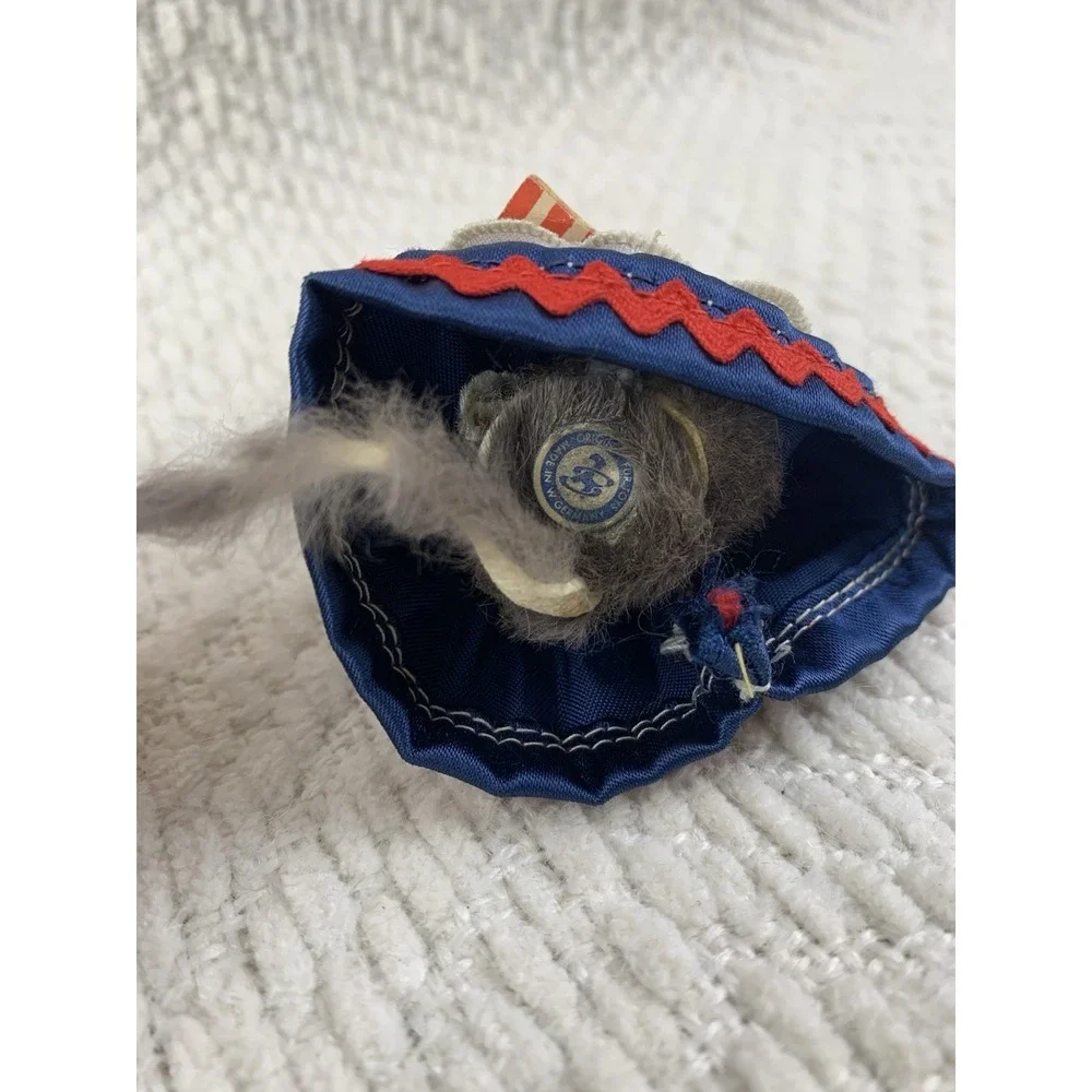 Original Toy Fur Mouse Betsy Ross Blue Red Patriotic Flag West Germany Miniature